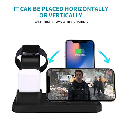 3-IN-1 Wireless Charger iPhone, Airpods &amp; iWatch (Stand)