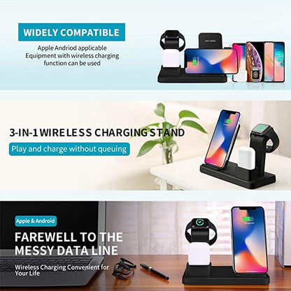 3-IN-1 Wireless Charger iPhone, Airpods &amp; iWatch (Stand)