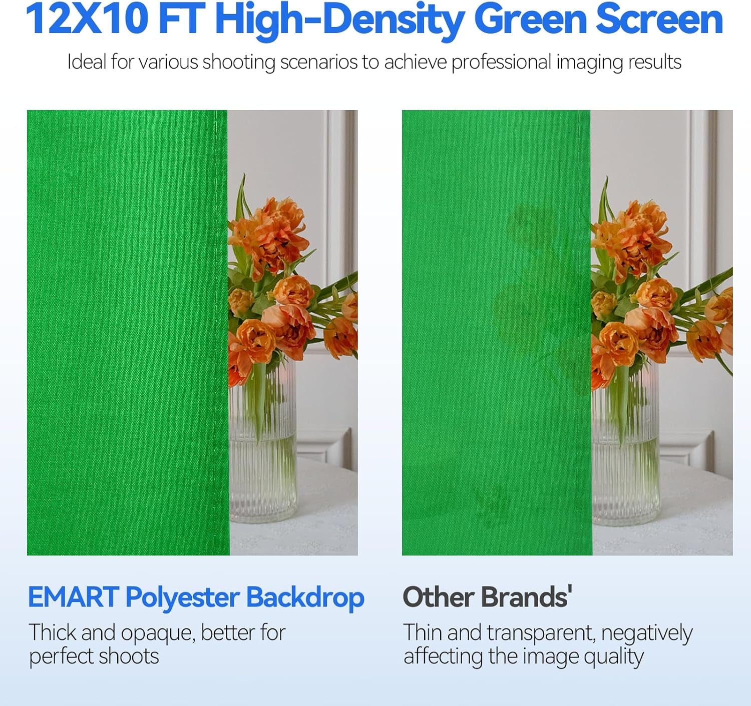 Photo Video Studio 8.5 X 10Ft Green Screen Backdrop Stand Kit, Photography Background Support System with 10 X12Ft 100% Cotton Muslin Chromakey Curtain