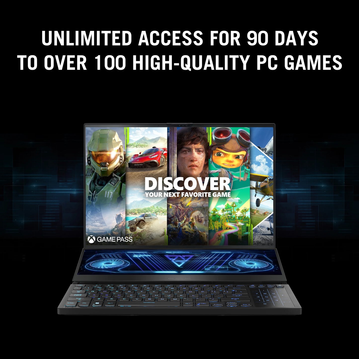 ROG Zephyrus Duo 16 Gaming Laptop, 16” Mini LED 240Hz/3Ms, QHD 16:10, NVIDIA Geforce RTX 4090, AMD Ryzen 9 7945HX, 32GB DDR5, 2TB SSD, Windows 11 Pro, GX650PY-XS97