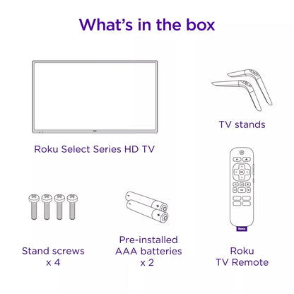 Roku 32" Select Series 720P HD Smart Roku TV with Roku TV Remote