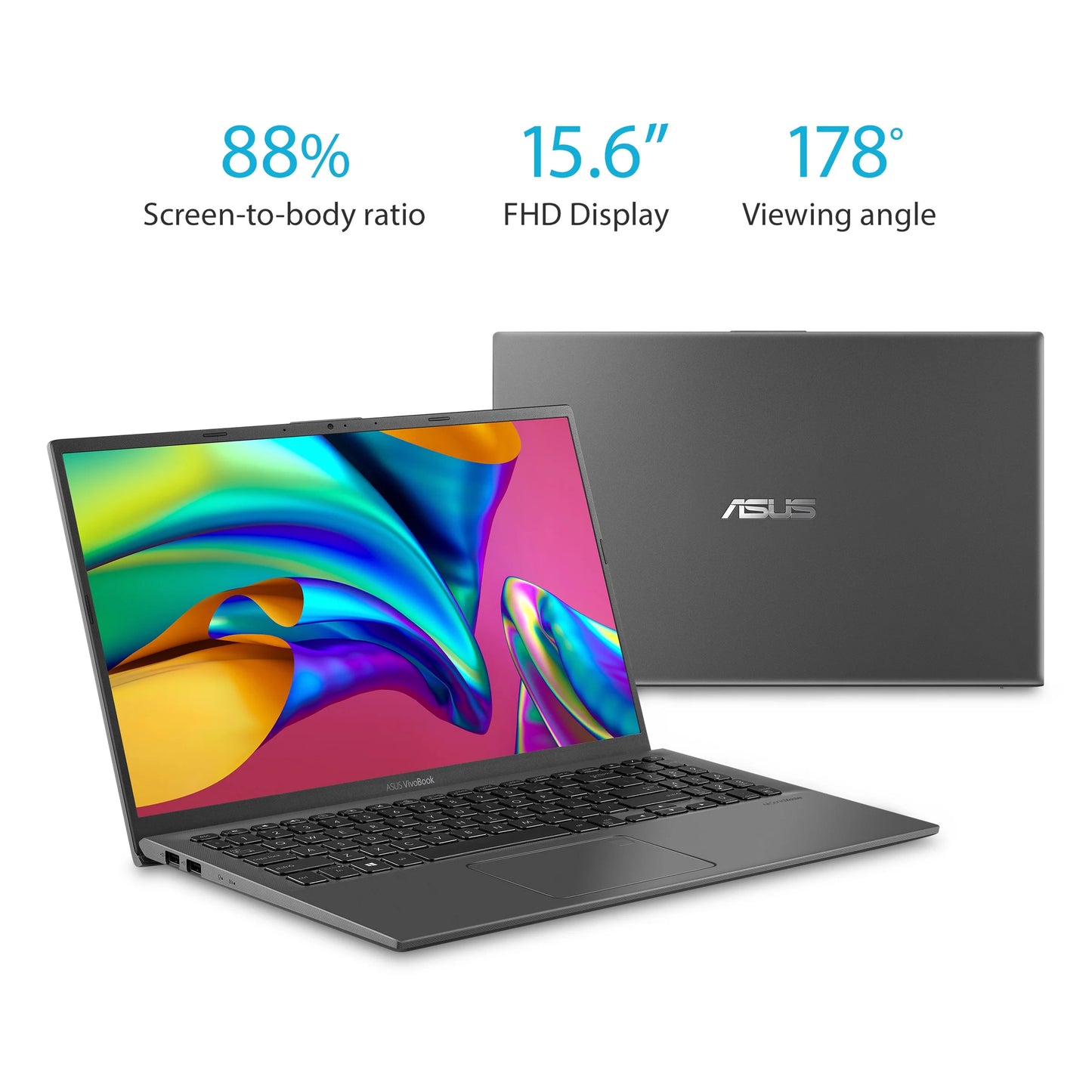 Vivobook 15.6" FHD Display, AMD Ryzen 3 3200U, 4GB DDR4, 128GB SSD, Windows 10 Home in S Mode, Slate Gray, F512DA-WH31 Laptop