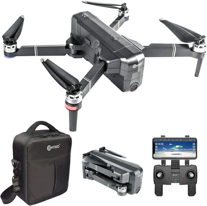 F24 Pro 4K UHD Aerial Drone Skins W/ GPS, 30-Min Flight, Foldable Mini Drone, Brushless Motors, FPV, Wi-Fi, RC Quadcopter, Carrying Case, Black