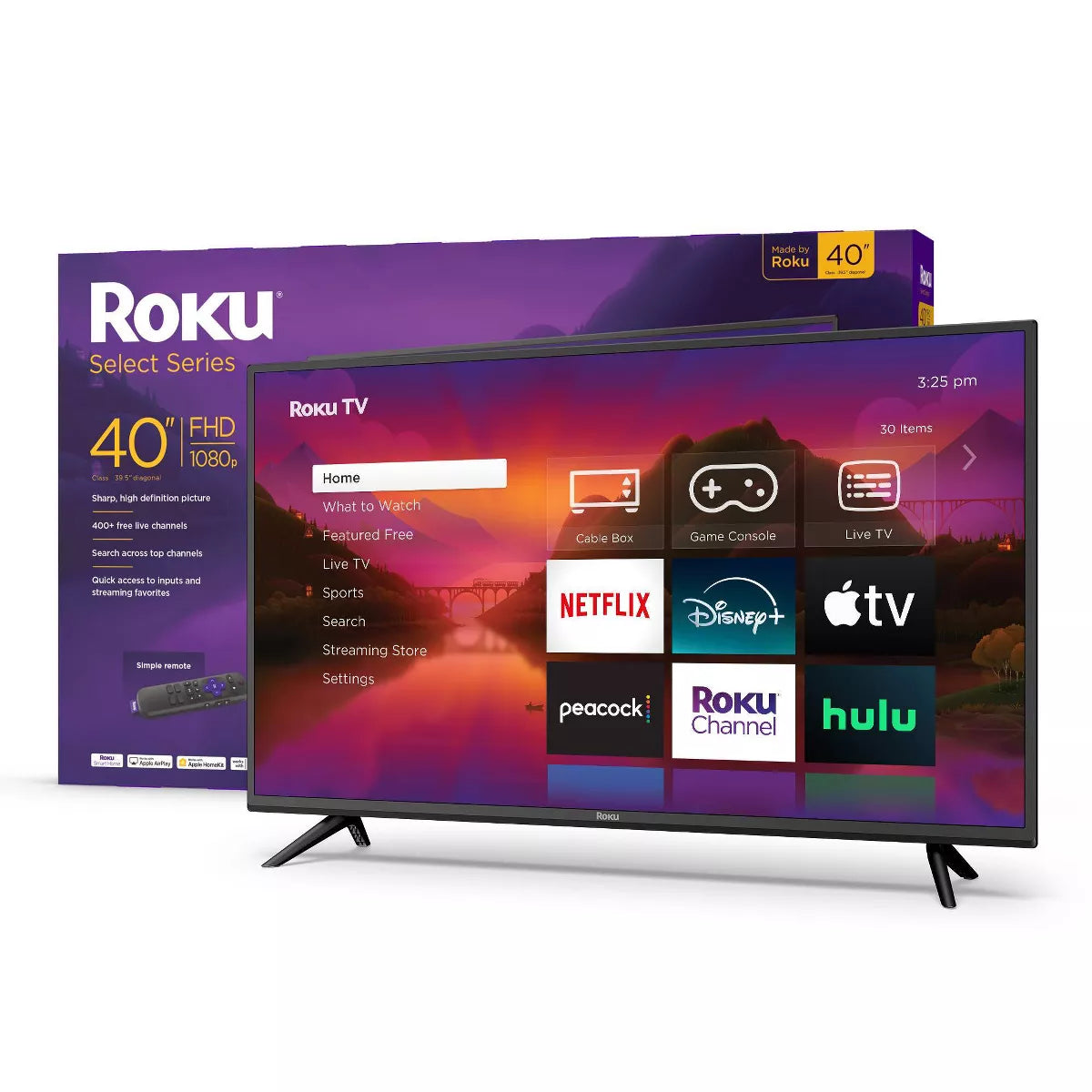 Roku 40" Select Series 1080P Full HD Smart Roku TV with Roku TV Remote: Wi-Fi, LED